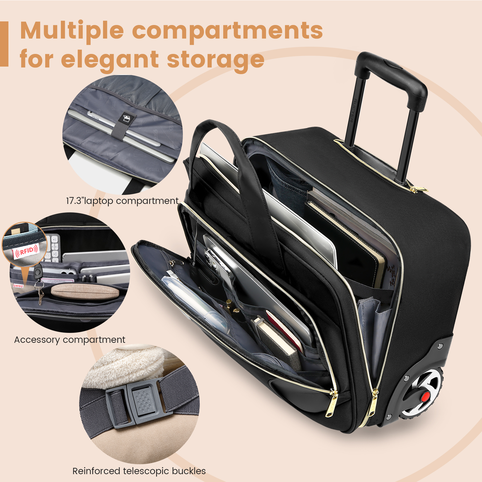 18 Inch Rolling Briefcase Larg - Laptop Accessories Travel Case incelemesi ve fiyatı